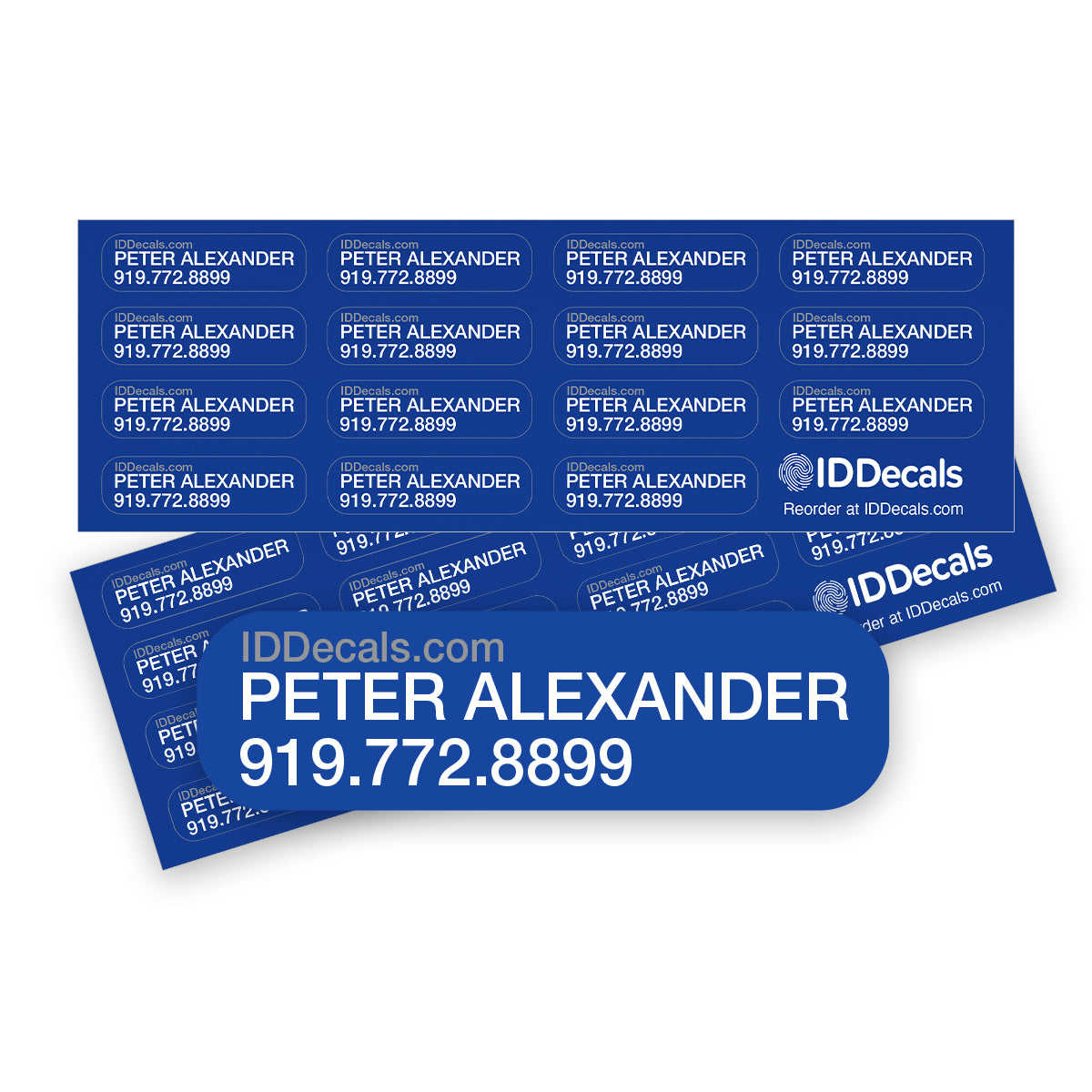 Double-Line Personalized Decals (30 pack) β ID Decals