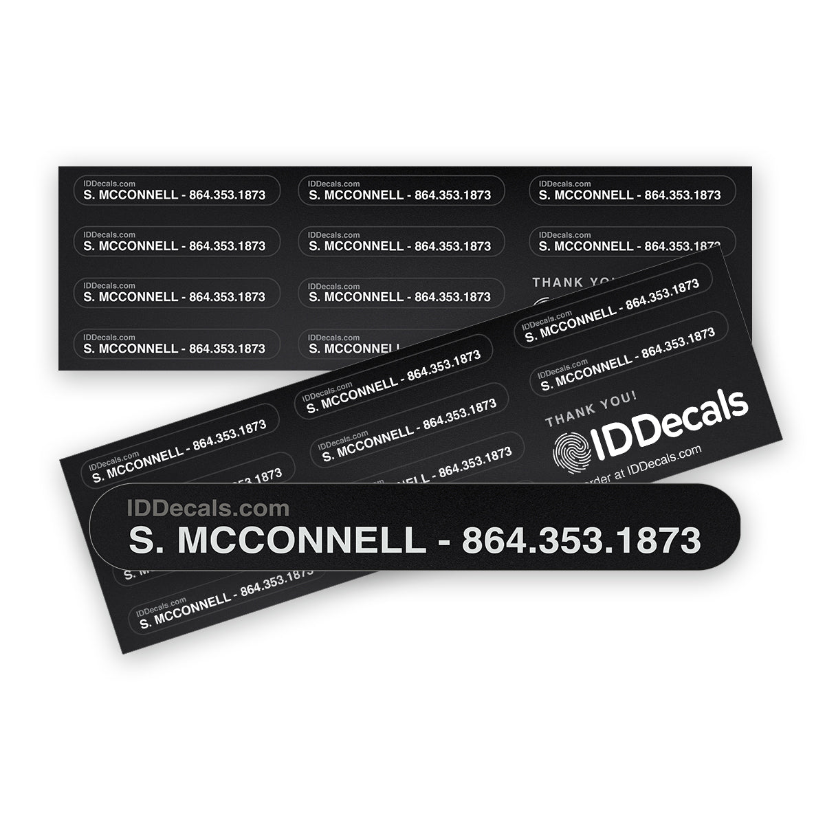 Single-Line Personalized Decals - Large (30 pack) β ID Decals