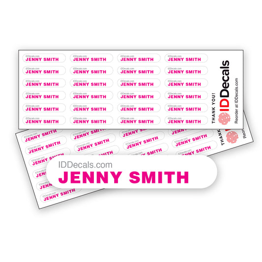 48 Pack of premium vinyl Single-Line Personalized Decals - Small.