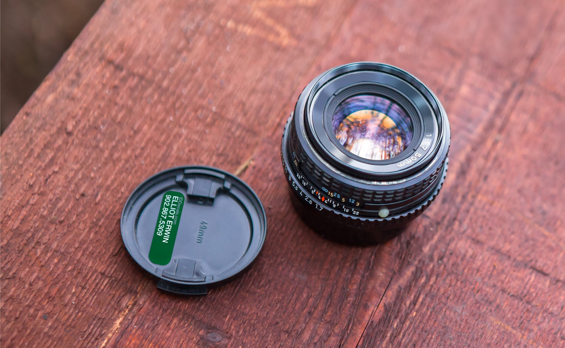 I'll never lose my camera lens since I attached my custom identification sticker