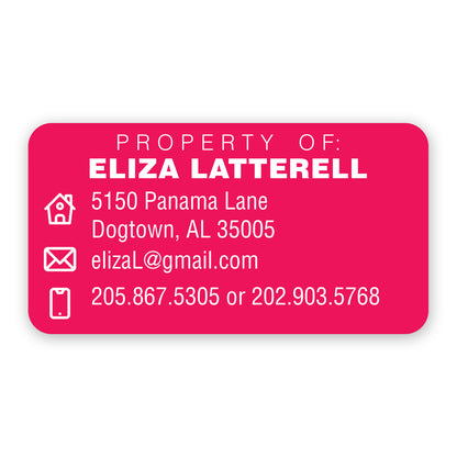 Personalized Contact Information Decals (10 pack)