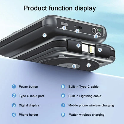 10KmAh  6-in-1 Magnetic or Wired Power Bank