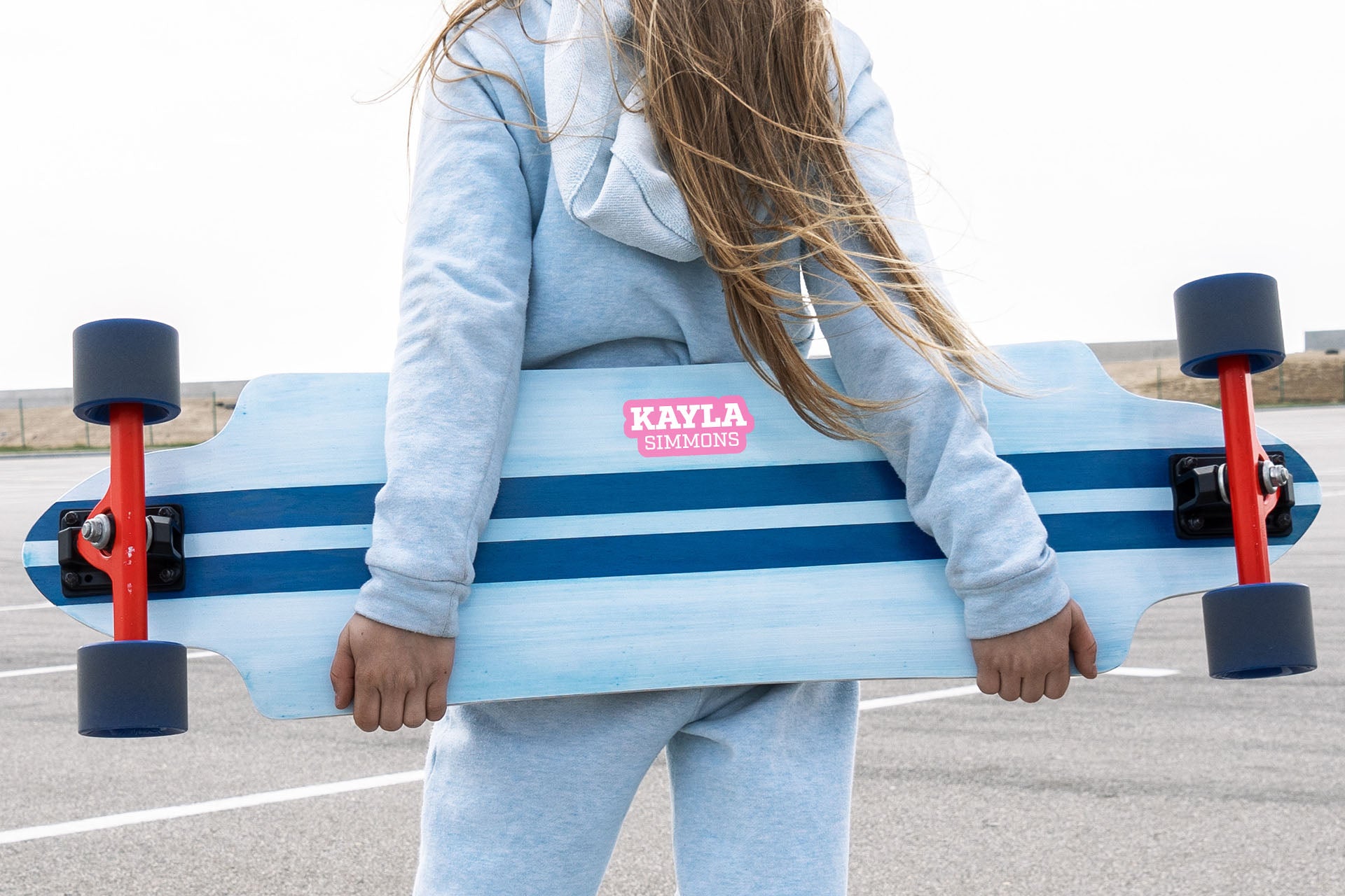 Claim possession of your skateboard with a custom name decal