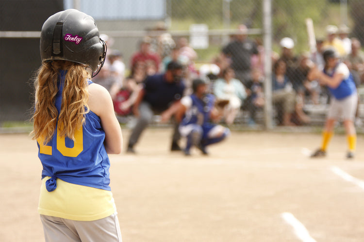 Name labels are perfect for softball helmets and other sports equipment.