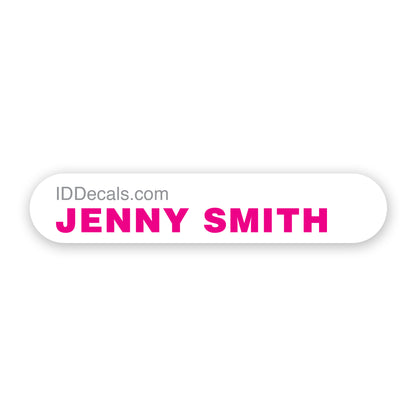 48 Pack of premium vinyl Single-Line Personalized Decals - Small. Shown with colored text on white background.